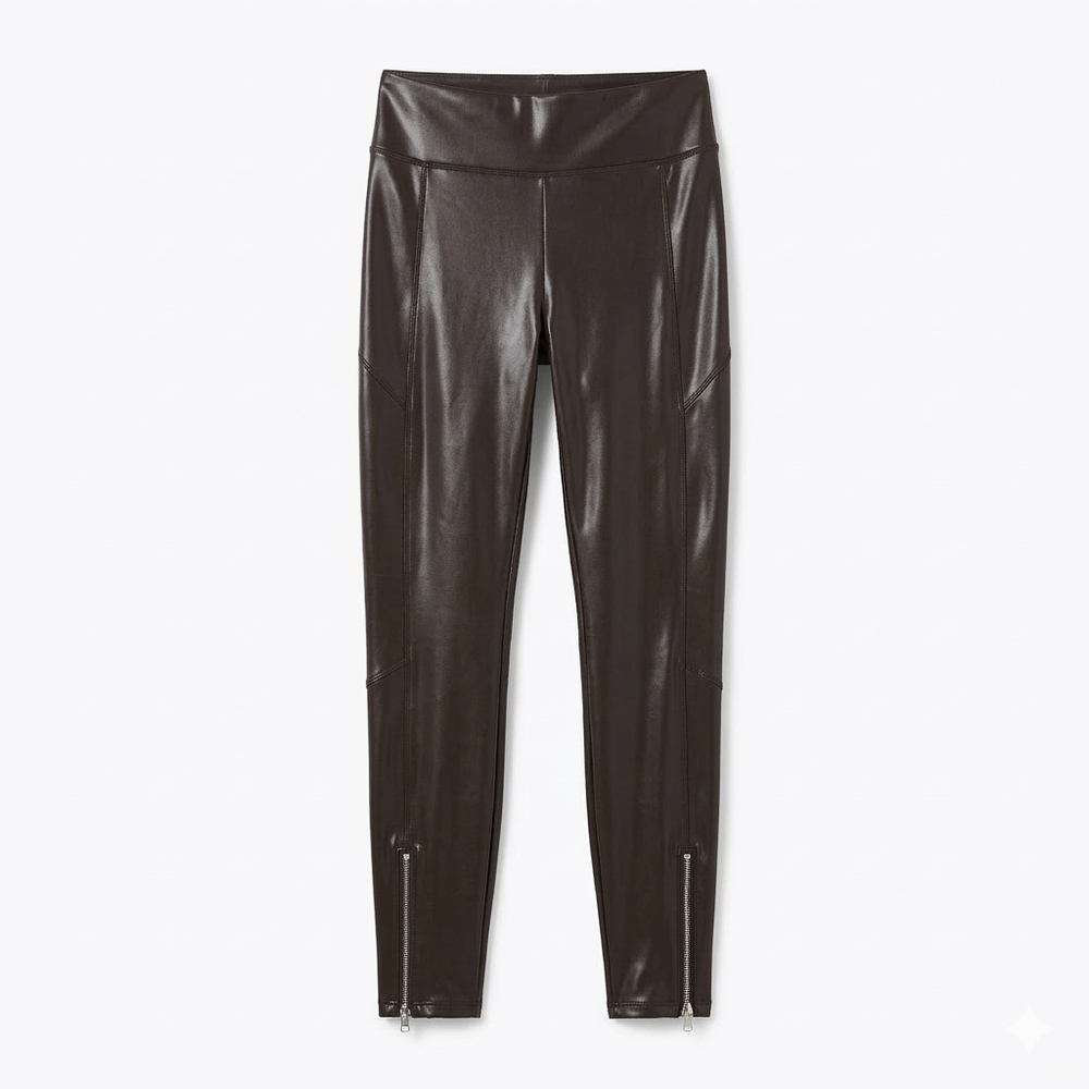A.L.C. Emile Vegan Women's Leather Brown High Rise Leggings Size 4